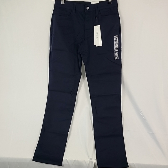 NEW Calvin Klein Pants Mens 31x32 Blue Chino 5 Pocket Strech Comfort Casual - Picture 1 of 6